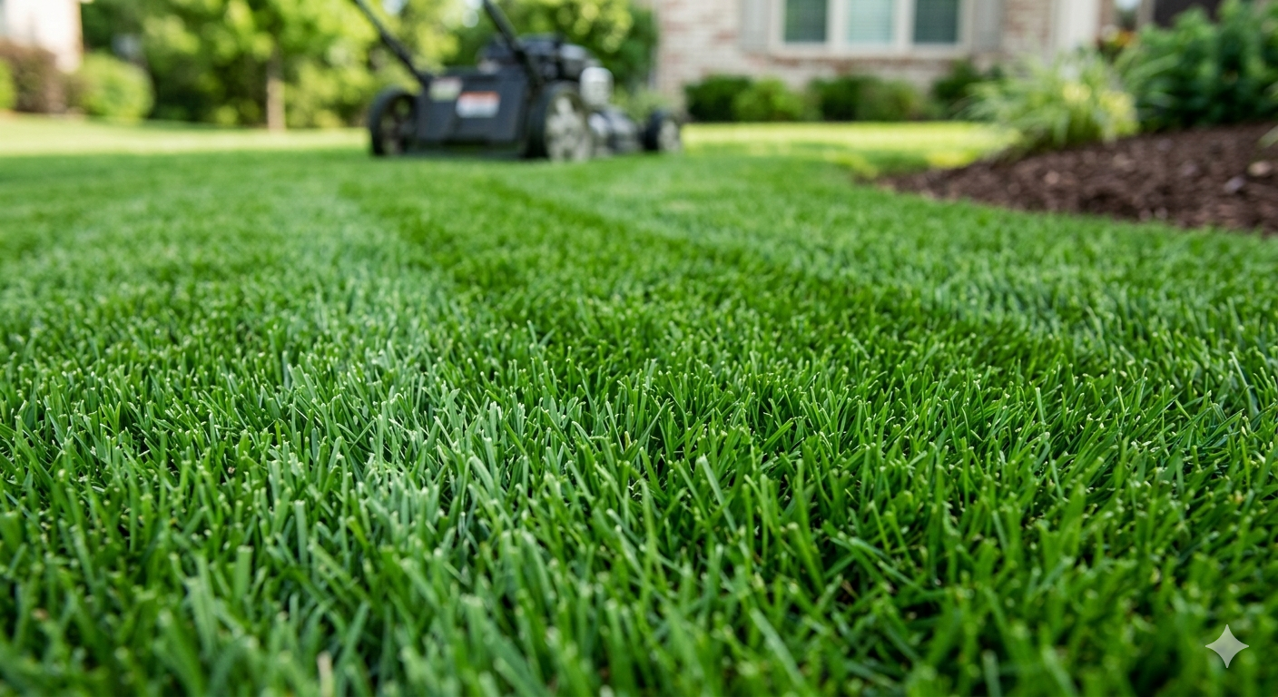 Lawn care closeup
